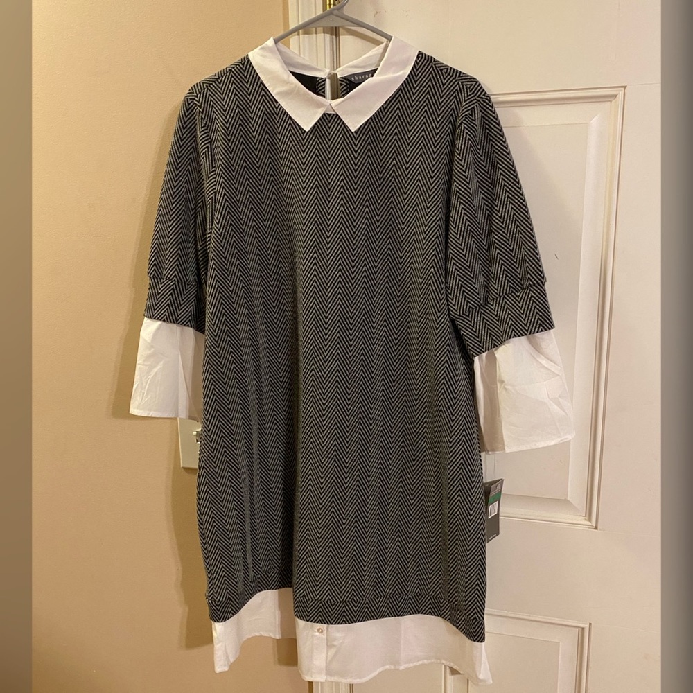 Jacquard two-fer dress